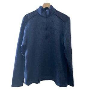 Eddie Bauer Fleece Pullover 1/4 Zip Sweater Navy Blue Men's Size Large NWOT